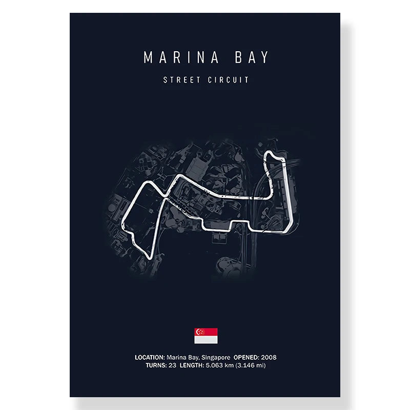 Formula 1 Imola Monaco Track Circuit Canvas Painting F1 Art Nordic Posters and Prints Wall Pictures for Living Room Decor