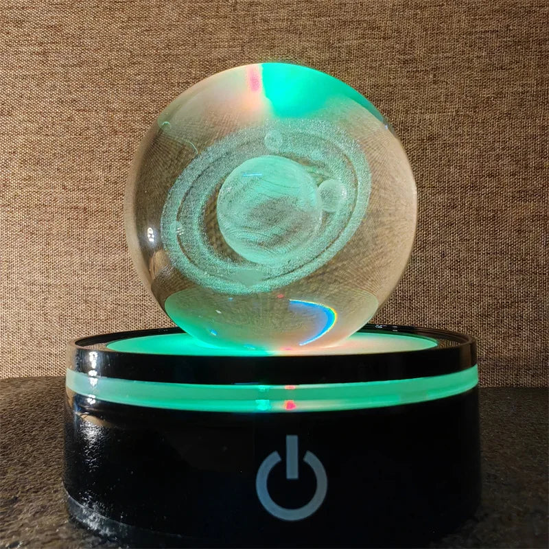 3D Crystal Ball Laser Engraved Planet Crystal Ball Solar System Globe Astronomy Gift  Birthday Gift Glass Sphere Home Decoration