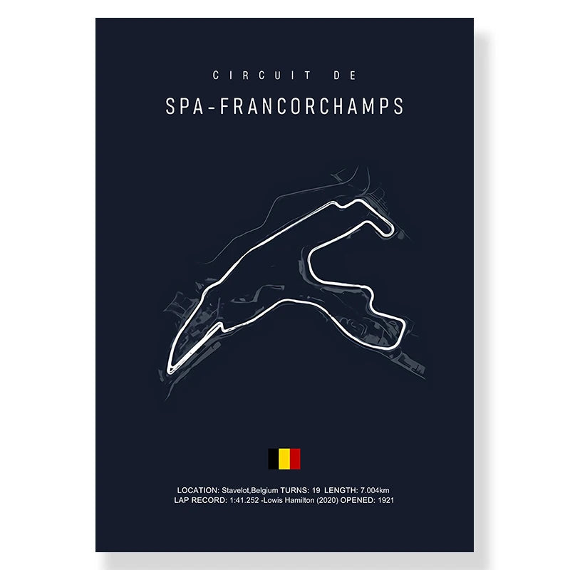 Formula 1 Imola Monaco Track Circuit Canvas Painting F1 Art Nordic Posters and Prints Wall Pictures for Living Room Decor