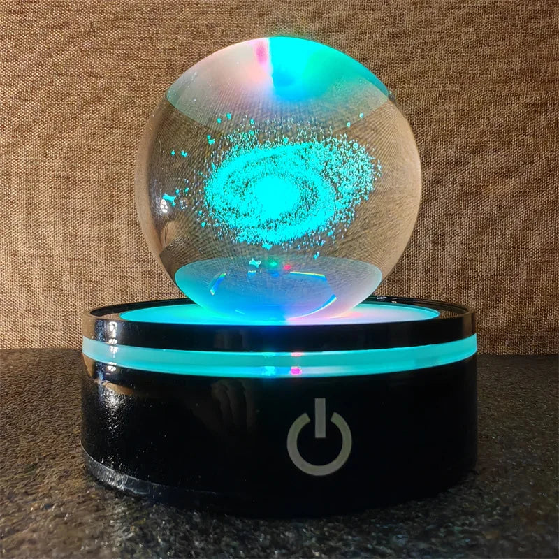 3D Crystal Ball Laser Engraved Planet Crystal Ball Solar System Globe Astronomy Gift  Birthday Gift Glass Sphere Home Decoration
