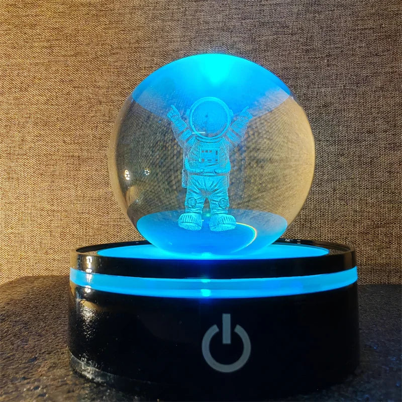 3D Crystal Ball Laser Engraved Planet Crystal Ball Solar System Globe Astronomy Gift  Birthday Gift Glass Sphere Home Decoration